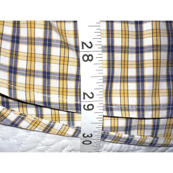 Tommy Hilfiger Long Sleeve Button down Mens size Medium Yellow Blue Checkered - Picture 8 of 8